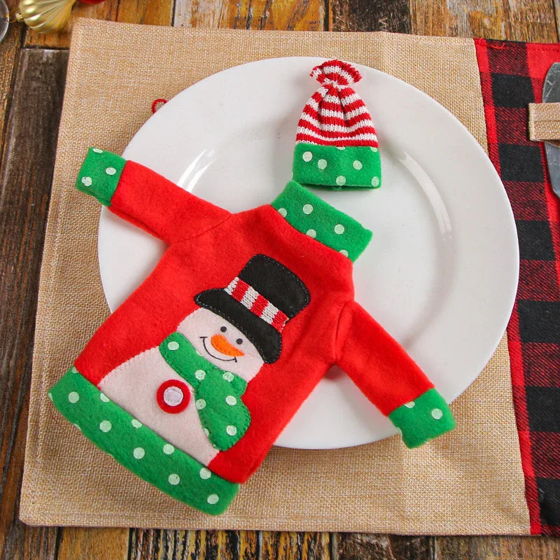 Home Fashion Schlichte Weihnachtliche Flaschenhüllen Dekorationen Feiertagsornamente