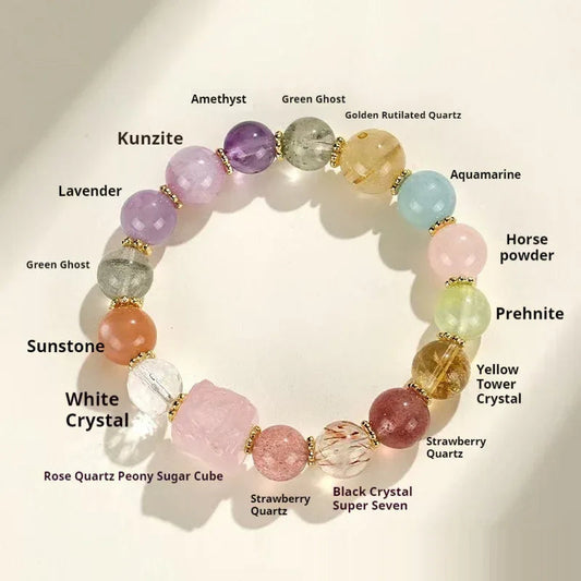 Natürlicher Kristall Neunschwänziger Fuchs Würfel Amethyst Perlenarmband