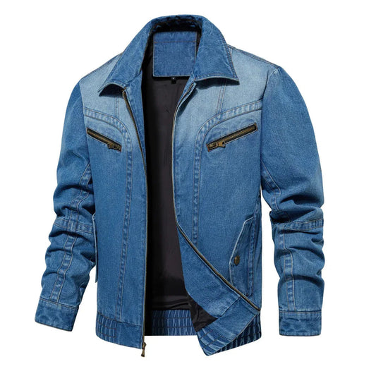 Herren-Jeansjacke mit vielen Taschen, Oberbekleidung für Frühling und Herbst