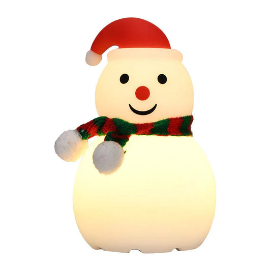 Weihnachts-Schneemann-Nachtlicht Silikon Bluetooth Audio Kleine Nachtlampe