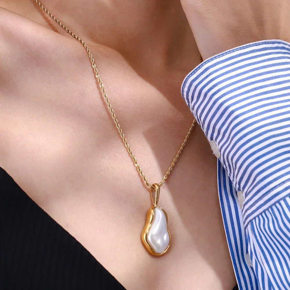 Edelstahl-Perlenkette für Damen