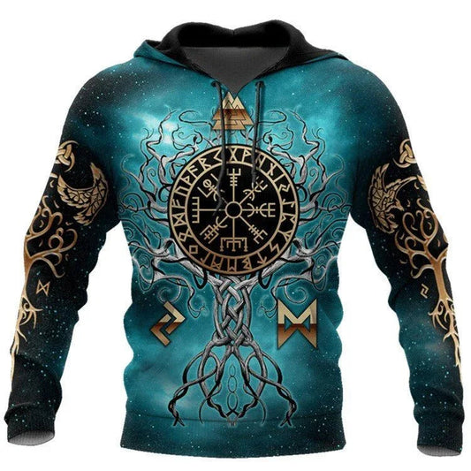 3D Digital Nordische Wikinger Design Bedruckte Hoodies