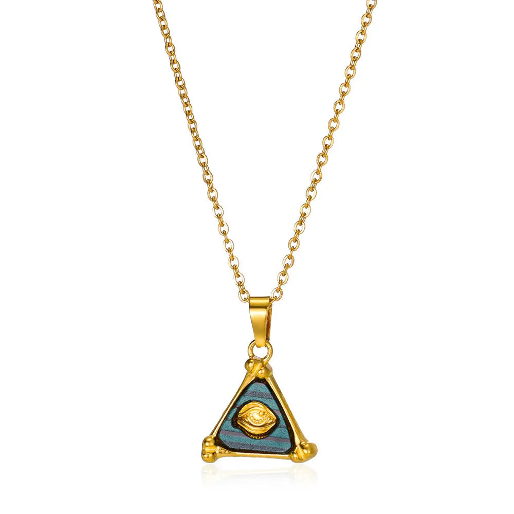 Mode-Dreieck 18K Gold Edelstahl Unisex Halskette