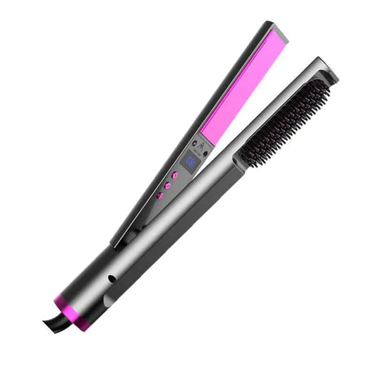 3-in-1 Multifunktionaler Haarglätter-Kamm, Rollspange, Nass- und Trockenhaarnutzung