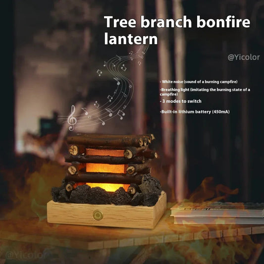 Nachttisch-Dekorationsornament, kleine gemütliche Lagerfeuer-Nachtlampe
