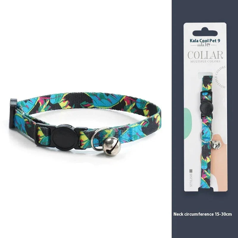 Gewebter Halsband mit Glocke, Anti-Erstickung, bequeme Sicherheitsschnalle, Haustier-Katzen-Dekoration