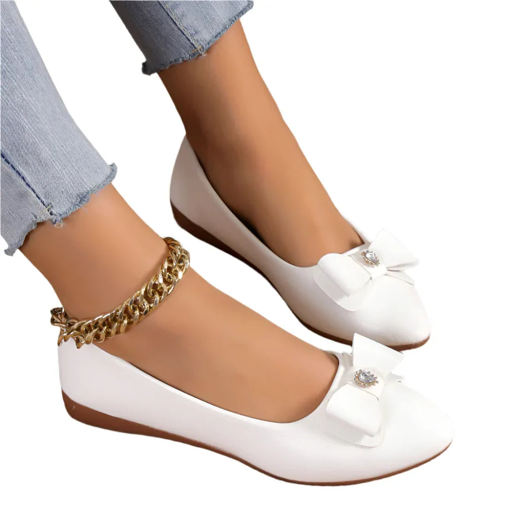 Schleifen-Ballerinas, modisch, lässig, spitz zulaufend, Slipper für Damen, Sommer-Freizeitschuhe