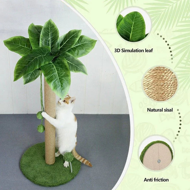 Katzenkratzbaumstange mit hängendem Ballspielzeug