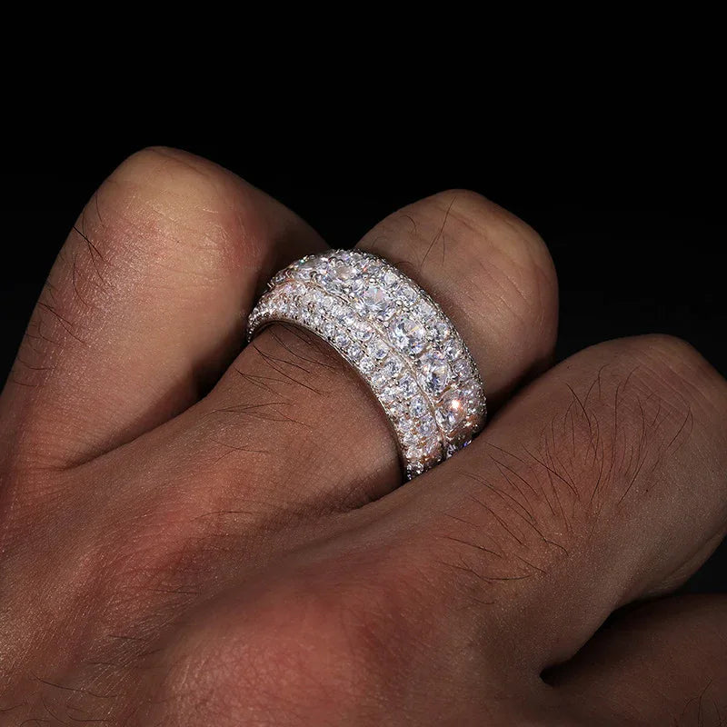 S925 Sterling-Silber Unisex Moissanit-Ring