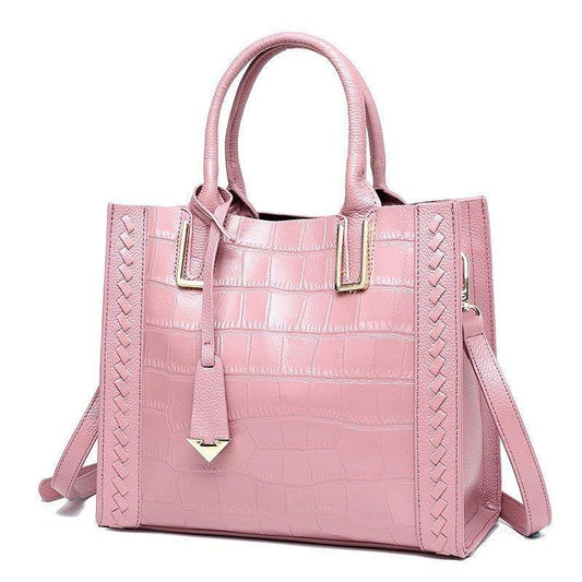 Krokodilmuster-Lederhandtasche für Damen