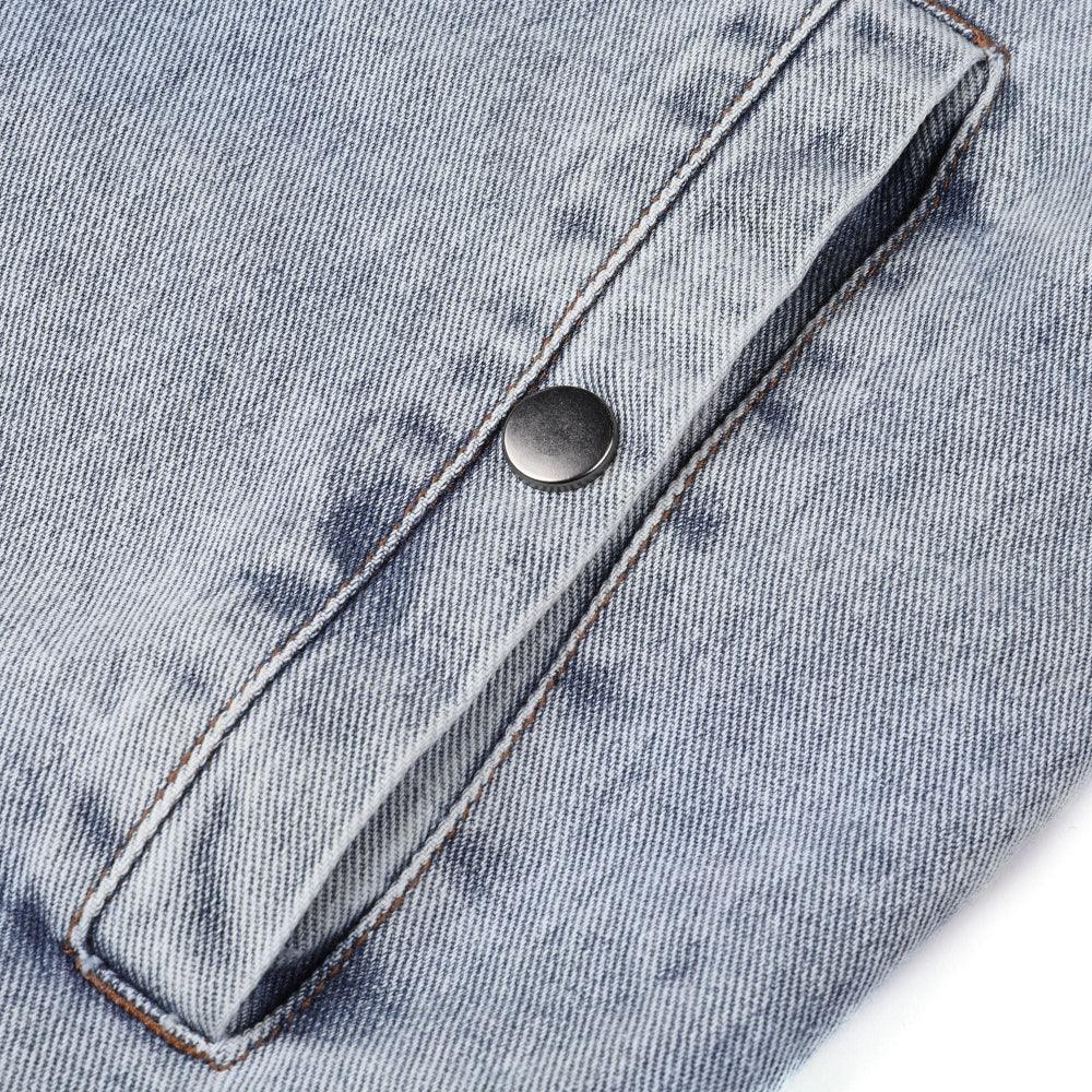 Herren Retro Denim Patchwork Jacke