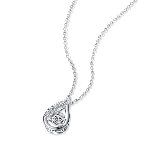 Silber- und Platin-beschichtete Moissanit-Halskette für Damen