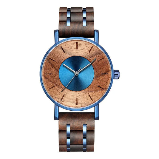 Fashionable Wooden Watch For Men With Stainless Steel Clasp