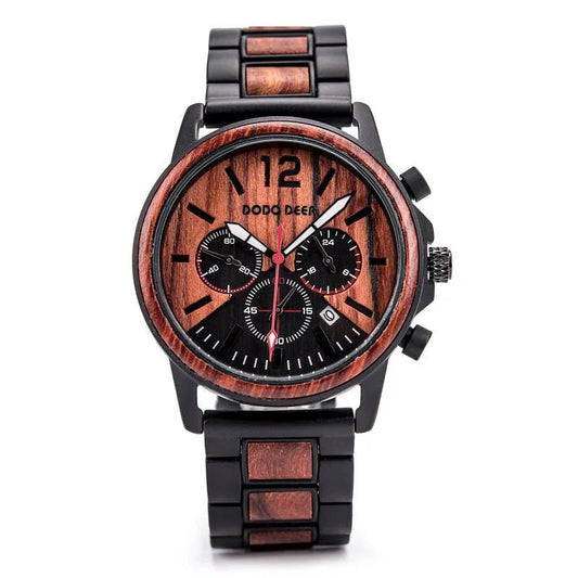 Leuchtende 10M Wasserdichte Holz Quarz Armbanduhr Für Herren