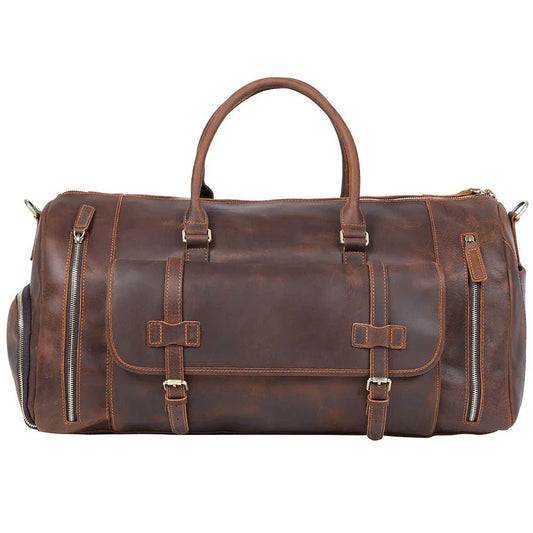 Herren Retro Umhängetasche Echtes Rindsleder Duffle Wochenendtasche