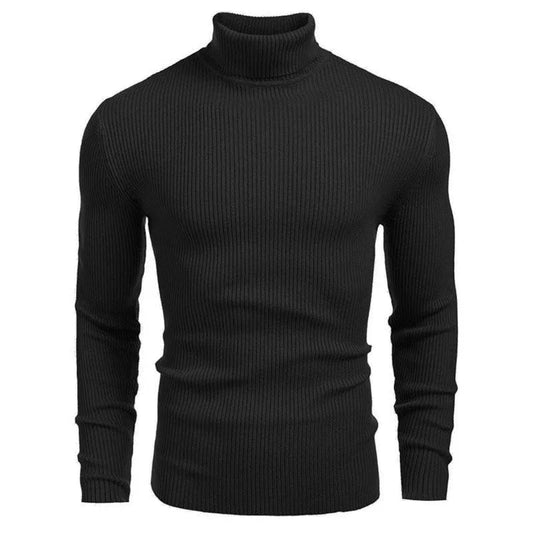 Herren Rollkragenpullover Slim-Fit Langarm