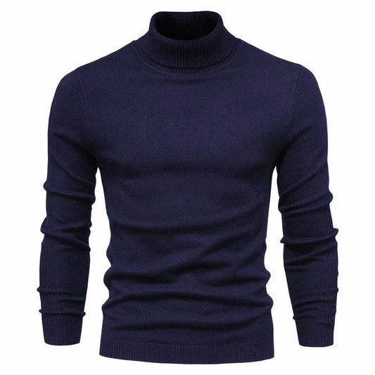 Herren unifarbener Slim Pullover Rollkragenpullover Winter Freizeit Oberteile Kleidung