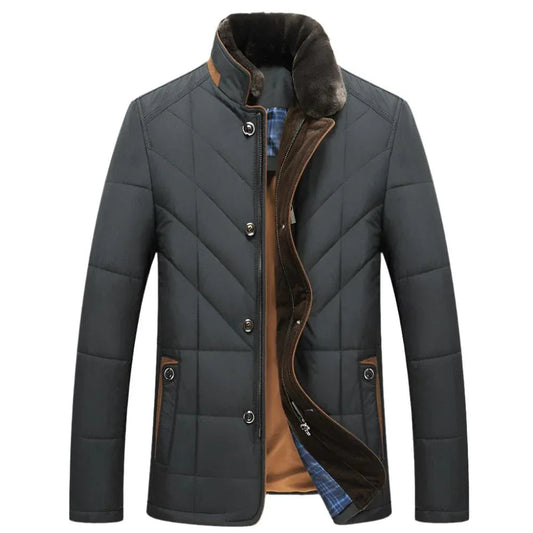 Herren Stehkragen Gefütterte Winter-Herbstjacke