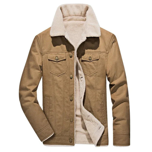 Herren Winter-Jeansjacke aus dickem Samt