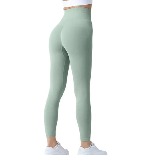 Nahtlose Leggings Yogahose Bauchkontrolle Workout Lauftights für Damen