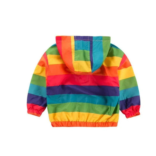 Unisex Kapuzen-Regenbogenjacke für Kinder