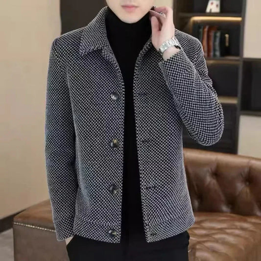 Herren Kurze Samtige Wattierte Jacke