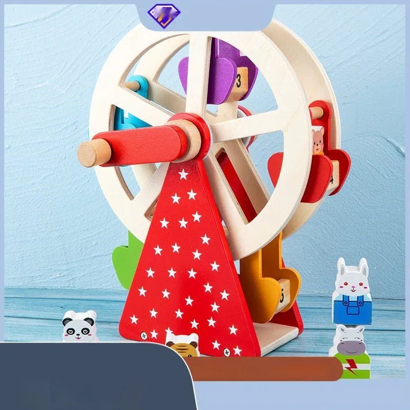 Hölzernes Riesenrad Baby Kinder Kleinkind Pädagogisches Spielzeug