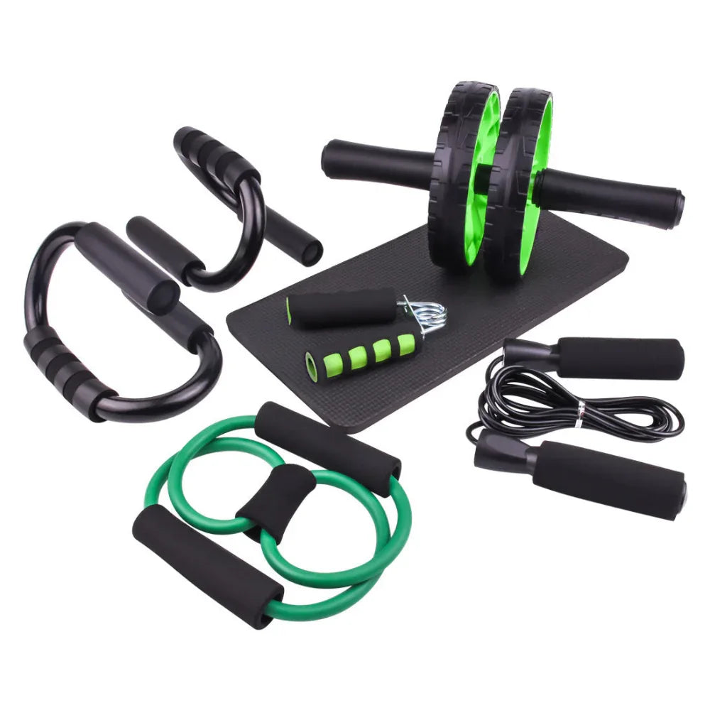Multifunktionales Bauchmuskelrad-Siebenteiliges Fitness-Workout-Set für zu Hause