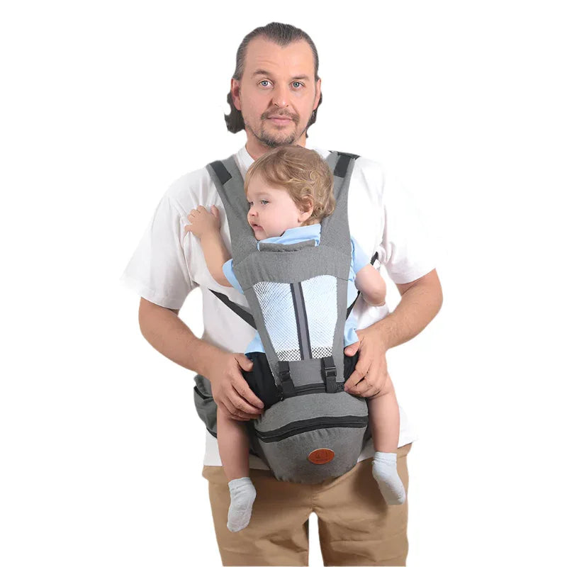 Bequeme, ergonomische Babytragen mit verstellbaren Gurten und großer Bauchtasche für Säuglinge und Kinder von 0-36 Monaten, Unisex