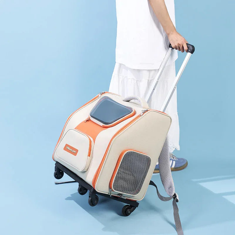 Haustier-Trolley-Tasche Panorama-Modell Große Kapazität Katzen-Hunde-Rucksack