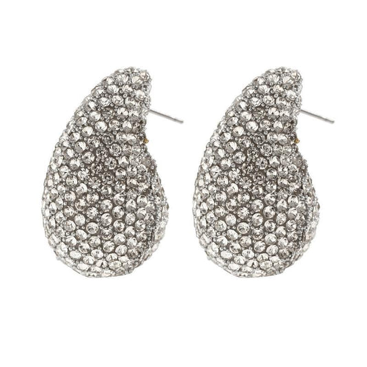 Elegante Strass-Ohrringe, rund & Wassertropfen-Ohrstecker für Damen