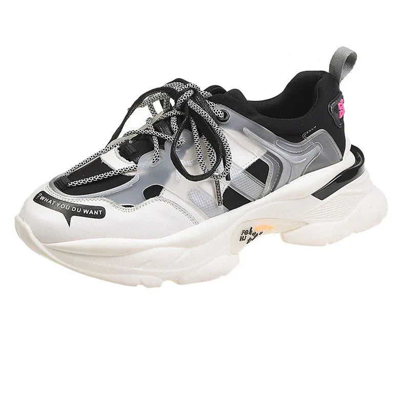 Damen Sportschuhe mit dicker Sohle, hohem Schaft, im Sommerstil