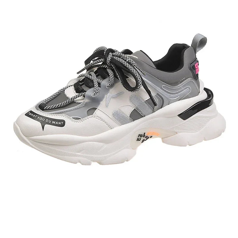Damen Sportschuhe mit dicker Sohle, hohem Schaft, im Sommerstil