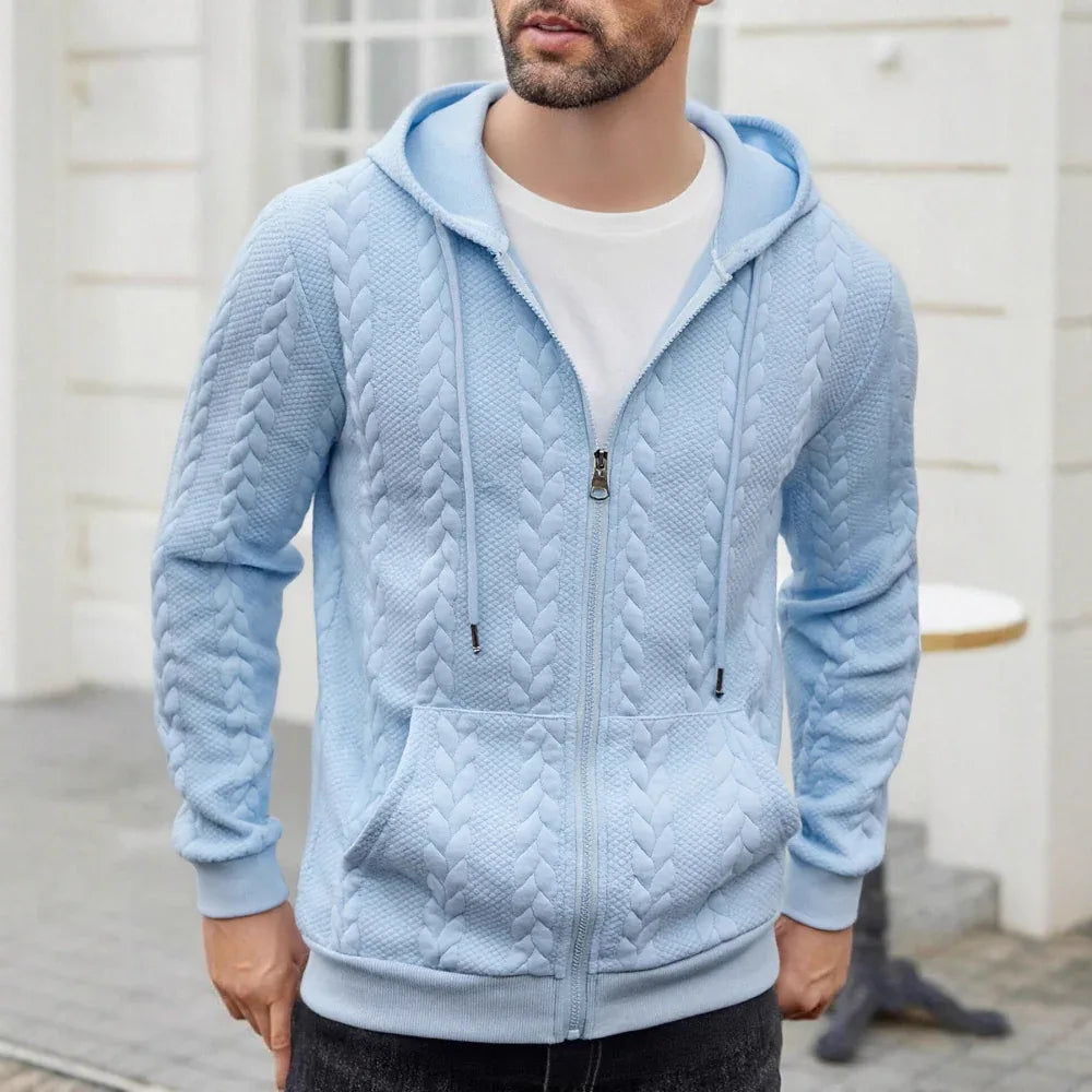 Sudadera casual con capucha, deportiva, de color liso y estampada para hombre