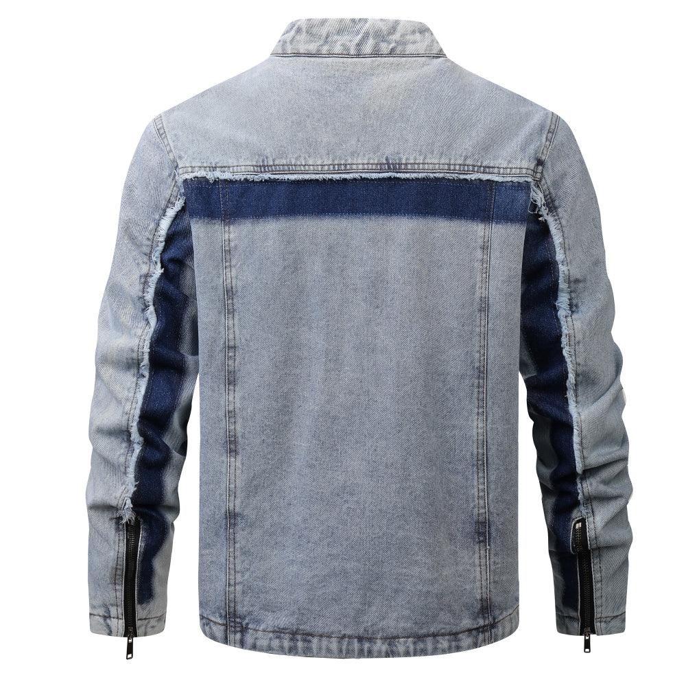 Herren Retro Denim Patchwork Jacke