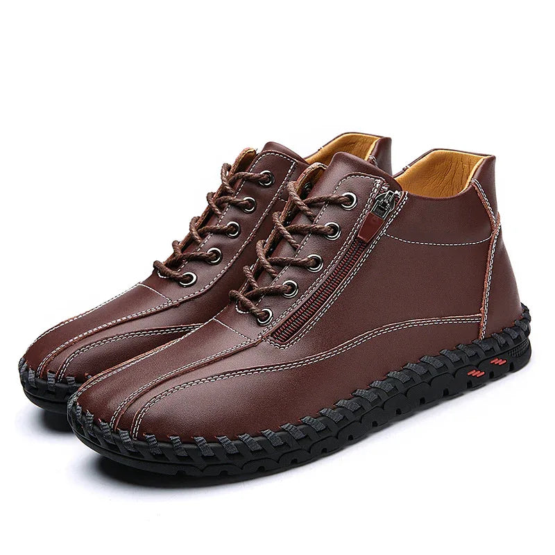 Herren-Halbstiefel für Herbst und Winter mit seitlichem Reißverschluss