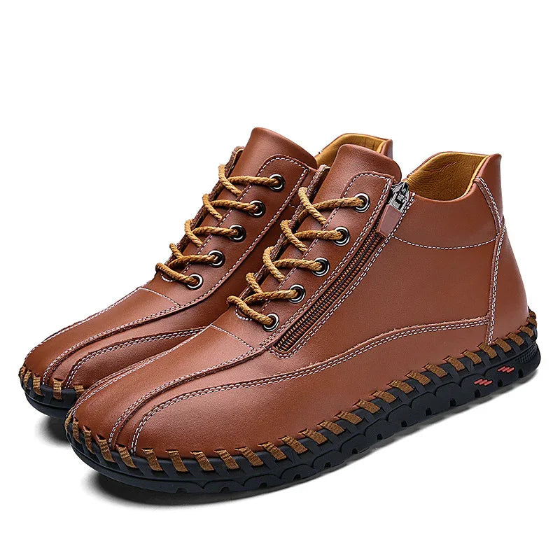 Herren-Halbstiefel für Herbst und Winter mit seitlichem Reißverschluss