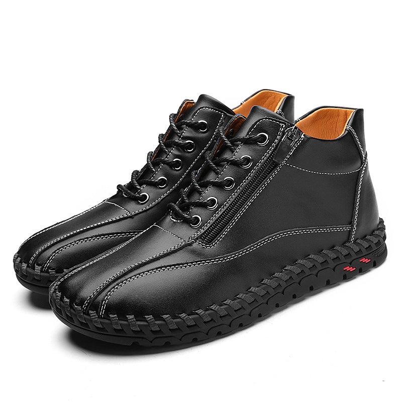 Herren-Halbstiefel für Herbst und Winter mit seitlichem Reißverschluss