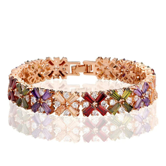 Buntes Zirkonarmband für Damen