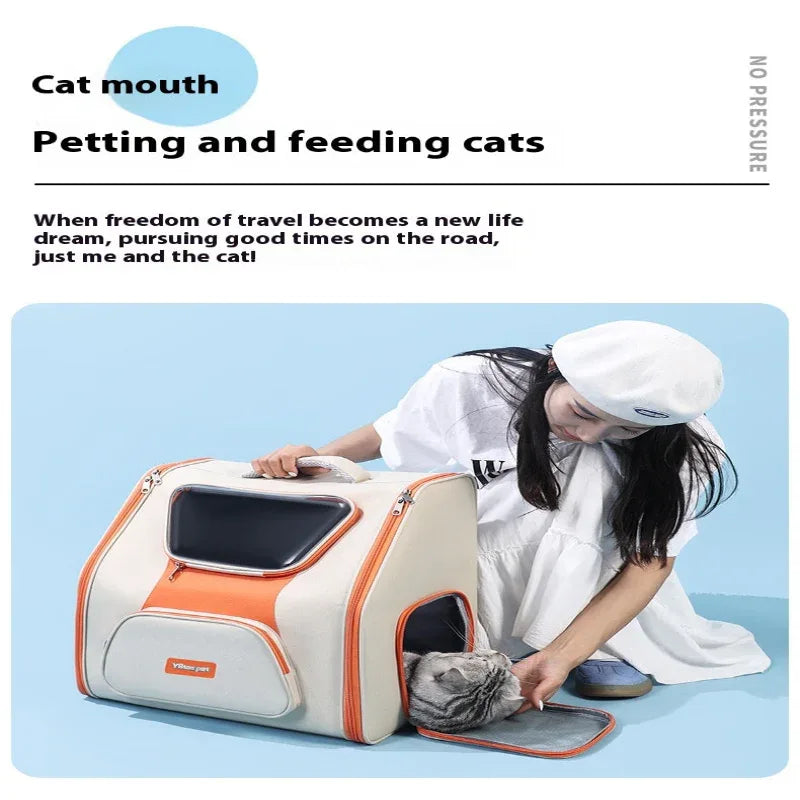 Haustier-Trolley-Tasche Panorama-Modell Große Kapazität Katzen-Hunde-Rucksack