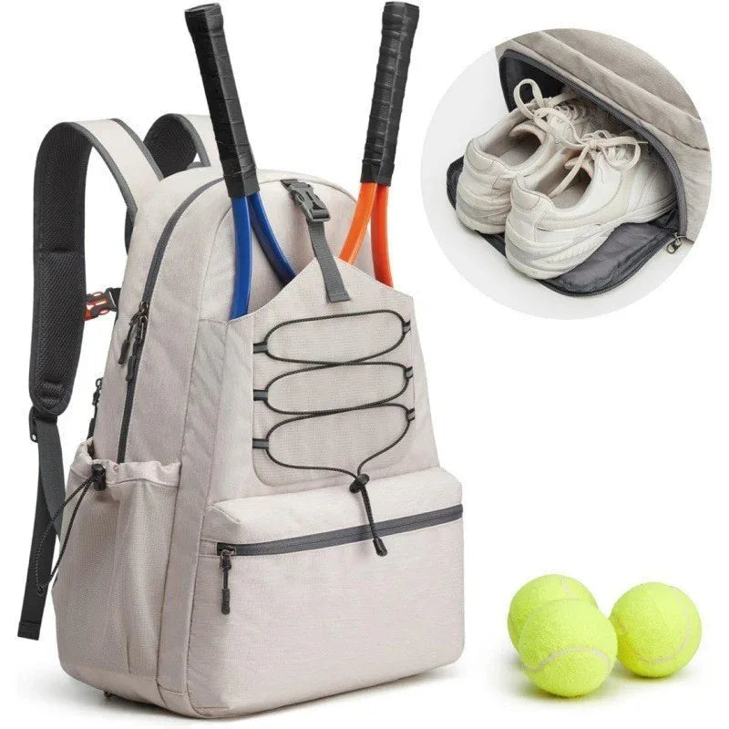 Unisex Tennisrucksack für Herren und Damen, groß, mit Platz für 4 Schläger und Schuhfach