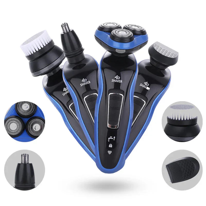 4-in-1 Elektrorasierer Dreifachklingenrasierer Herren-Clipper Wiederaufladbarer Trimmer
