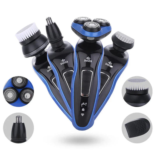 4-in-1 Elektrorasierer Dreifachklingenrasierer Herren-Clipper Wiederaufladbarer Trimmer