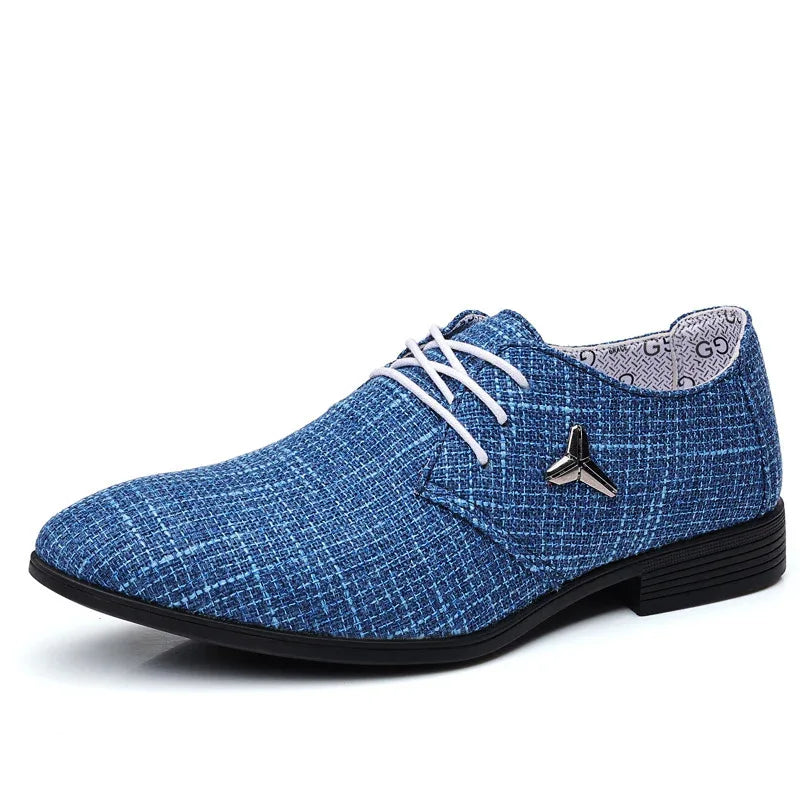 Atmungsaktive Herren-Leinenschuhe mit spitzer Zehe