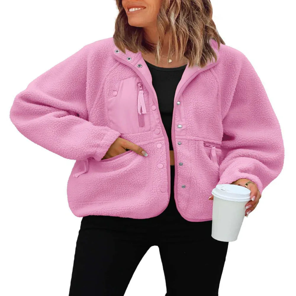 Damen Polarfleece Sport- und Freizeit-Sweaterjacke Top