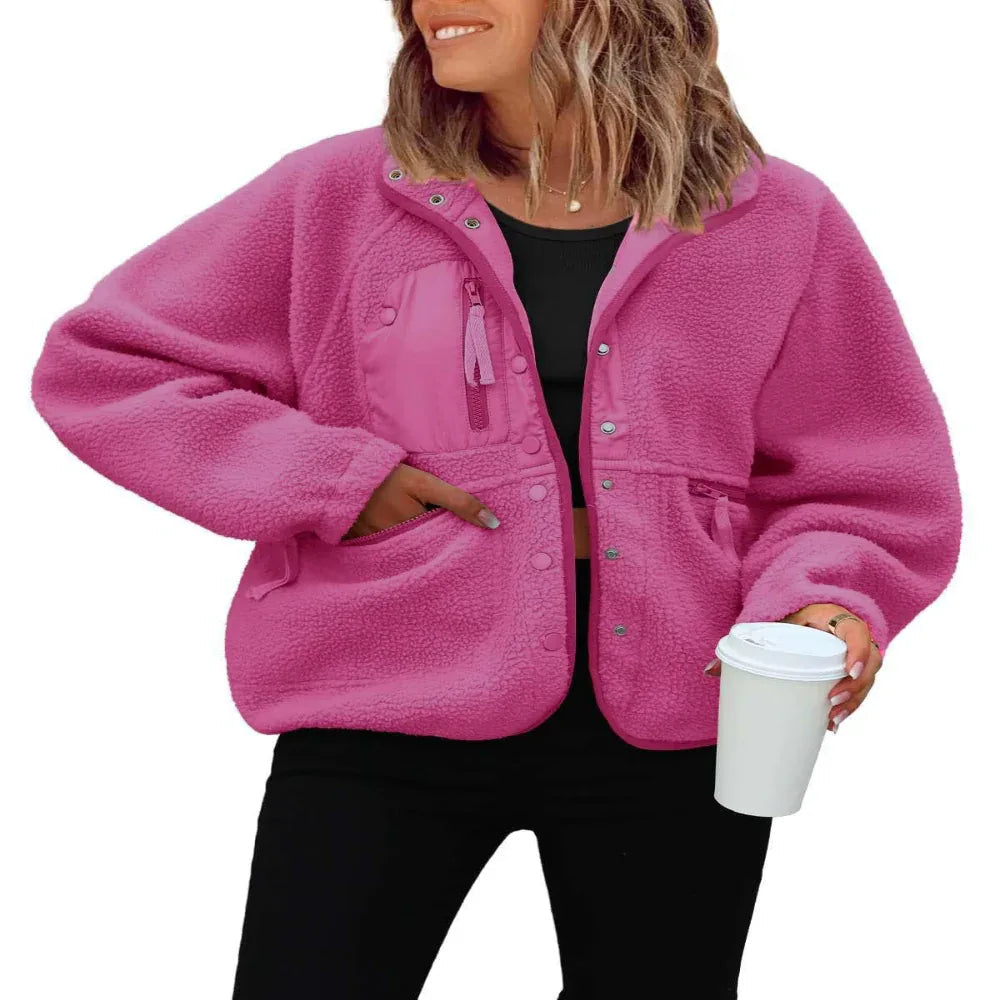 Damen Polarfleece Sport- und Freizeit-Sweaterjacke Top