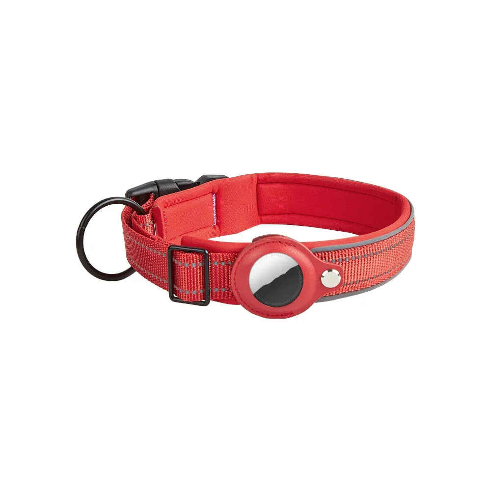 AirTag Lederetui Nylon Hund Katze Haustier Anti-Verlust Ortungsgerät Halsband