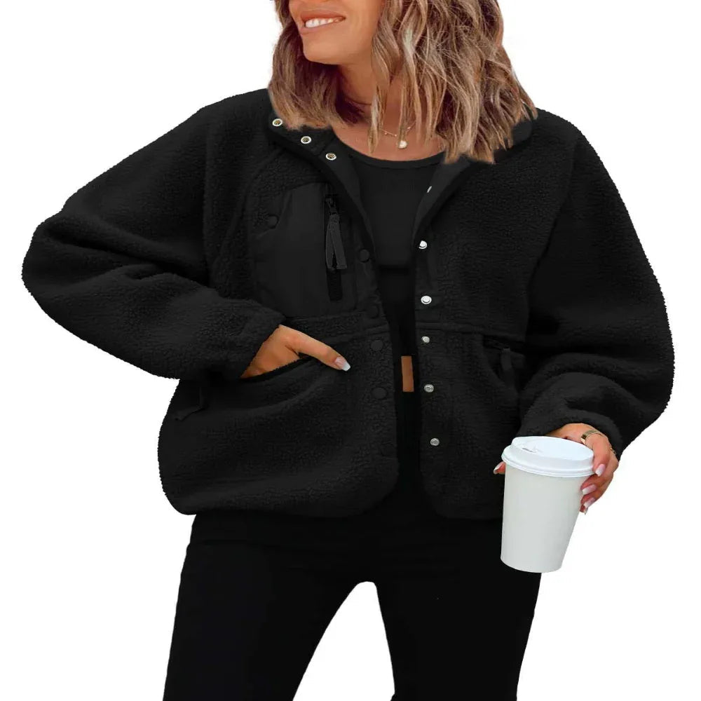 Damen Polarfleece Sport- und Freizeit-Sweaterjacke Top