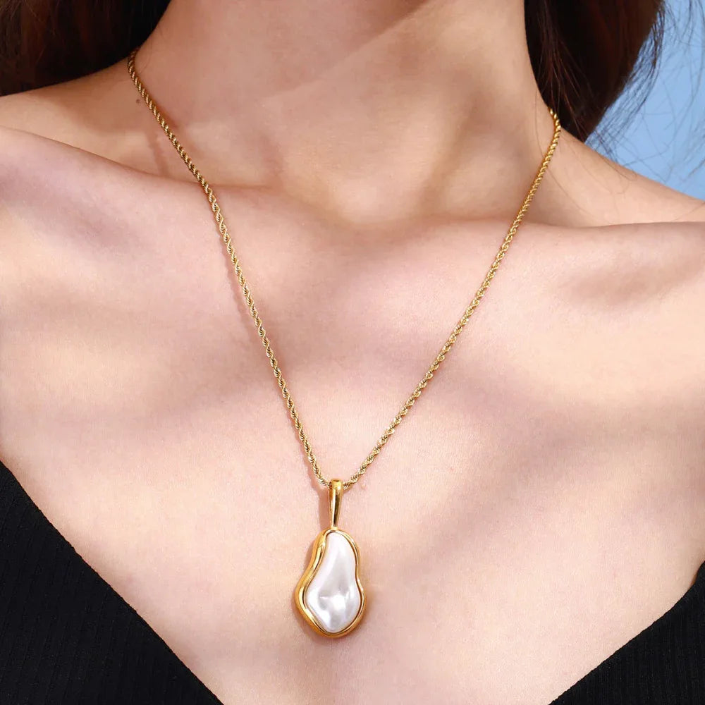 Edelstahl-Perlenkette für Damen