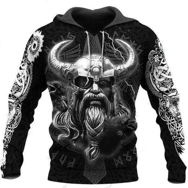 3D Digital Nordische Wikinger Design Bedruckte Hoodies